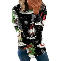 Božićni modni ženski povremeni dugi rukav tiskani dame dukseri bez kapuljača, bluza HOT6SL44866365