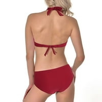 Djevojka za kupaće kostim za plivanje Halter Solid Red XL