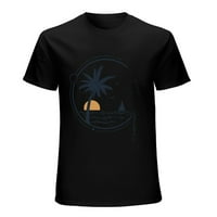 Jedrilica u grafičkoj majici za muškarce Ocean Vintage kratki rukav sportski tee crni s