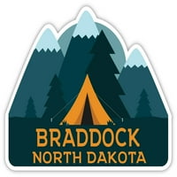 Braddock North Dakota Suvenir Vinil naljepnica za naljepnicu Kamp TENT dizajn