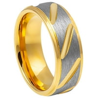 Žuti zlatni ton pozlaćen volfram vječnosti začepljenih prstena za odabir 7,5