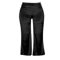 WRCNOTE Dame obične pantalone Ležerne prilike za odmor Široko noga Palazzo Pant Solid Color pantalone Black XL