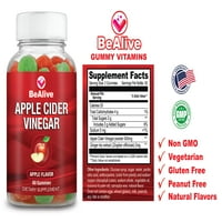 Belive Apple Cider sirće gume vitamini - ne-GMO, bez glutena, vegetarijanski, kikiriki bez prirodnih