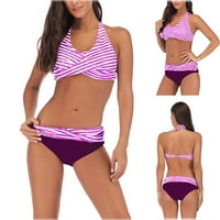 Žene kupaći kostimi Print Set Plaža Split Split kupaći kostimi Žene Bikini prugaste potporne kupaće