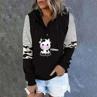 Hoodies za žene Halloween Leopard tiskani pulover pulover sa džepom