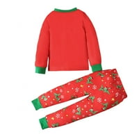 Toddler Baby Christmama Pajamas Set Boys Girls Xmas Crtani ispisani dugi rukav + dugačke hlače Loungeweb