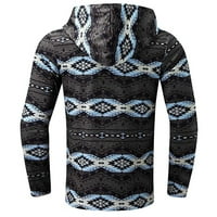 Muška pulover Duks Slim Fit Retro Geometrija Print Okrugli vrat Dugi rukav kapuljač s kapuljačom Ležerne