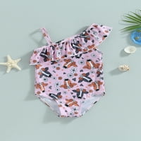 Frobukio Kids Girls Ljetni kupaći kostim Zapadni rukavi bez rukava s rukavima rufflewebrua odjeću