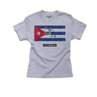 Kuba olimpijsko - nogomet - zastava - Silhouette Boy's Pamučna majica
