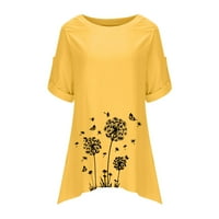 Zodggu Flash Pick Fashies Dame Tunic Bluza Ljetni trendi vrhovi pamučne line Midi bluze za ženske rukave