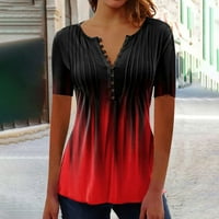 Majice za žene Modni ležerni print Okrugli vrat Labavi majica kratkih rukava TOP bluza pulover