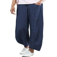 Grianlook dame casual sa džepovima hlače od pune boje širine noge dno ljetne hipi loungewear