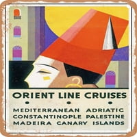 Metalni znak - Orient Line Cruises Vintage ad - Vintage Rusty Look