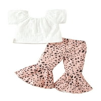 Calsunbaby Toddlers Kids Girls Ljetne hlače odijelo novorođenčadi kratki rukav puni boje vrhovi leopard