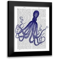 FAB Funky Black Modern Framed Museum Art Print pod nazivom - Plava hobotnica 4
