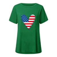 AYOLANNI Dnevna majica za neovisnost Žene modne povremene američke zastava Štapiljke s kratkim rukavima