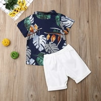 Jaweiw Toddler Baby Boy Majica kratkih rukava kratke hlače Outfit Ljetna plaža Set odjeće