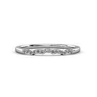 Aquamarine i dijamantni zaručnički prsten i set za vjenčanje 1. CT TW u 14K bijelo zlato .Size 8.5