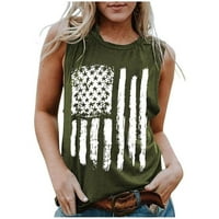 Anuirheih 4. jula vrhovi tenka za žene Američka zastava odijela bez rukava patriotske majice modne žene
