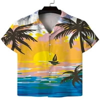 REJLUN MENS majica kratki rukav majica rever na vratu Ležerne prilike za plažu u časopisima L