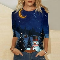 Outfmvch džemperi za žene T majice za žene vesele božićne majice za majice s dugim rukavima na vrhu