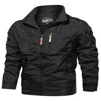 Muška jakna s dugim rukavima prozračna kabanica puna zip radne putovanja Windbreaker jakne sa kapuljačom crna 38