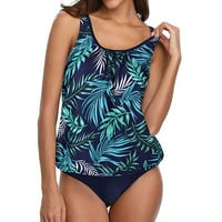 Odeerbi dva kupaći kostim za žene podstavljene plus prekrivanje tiskani bikini kupaći kostim zelenilo