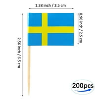 Švedska zastava za zube za zube Švedska mini mala Cupcake Topper zastave