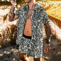 Farfi Beach Outfit Digital Print kratkih rukava Muškarci Lapl majica Short za plažu