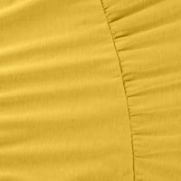 Ženska mini haljina Ljeto okrugli izrez Kratki rukav Puno casual ženske haljine žuti xl