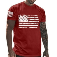Muška nezavisnost Dan zastave Ležerne i udobne male sitne pamučne majice s vratom runda i kratkih rukava