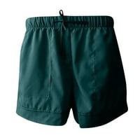 Posteljine hlače za ženske plaže plus veličine udobnog džepa za elastične struke labave kratke hlače