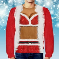 Muški ženski božićni zimski top bluza stilski topli ispis dugih rukava s dugim rukavima povremena zabavna