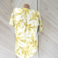 Darzheoy ljetni vrhovi za žene s kratkim rukavima splitske majice Cvjetni ispis Elegantne bluze s džepnim