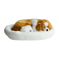 GZWVW Realističan za spavanje plišano disanje psa krznenog psa sa mat kreativnim životinjama dekor punjena