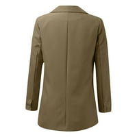 Aaimomet Blazer jakne za žene Jednostavna modna gumba Solid Color Cardigan džepni casual jakna