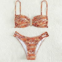 Ženski kupaći kostimi Ženski cvjetni modni kupaći kostimi Bikini trokutasti Split kupaći kostim bikini