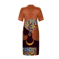 Haljine za žene Ležerne prilike V-izrezom, mini ispisane sunčane haljine s kratkim rukavima Ljetna haljina