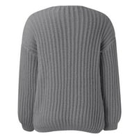 Aaimomet Cardigan za žene Jesen Otvoreni prednji pleteni kardigan džemperi za žene plus veličine dugih