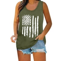 Ženski dan nezavisnosti Ispis tenkovi za ispis Ljetni casual prsluk bez rukava na vrhu mišićne majice