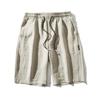 Muške ljetne hlače od pune boje Prozračne hladne lagane vučne kaznene ležerne prilike trčanje ravne kratke hlače