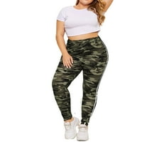 Ženska Plus Size Side Stripe Camo Print Gambers Yoga Sportska teretana Booty Curch 5xl