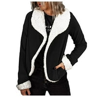 Kali_store ženski kaput Ženska ležerna zima toplo debela Sherpa obložena Zip up džemper sa kapuljačom