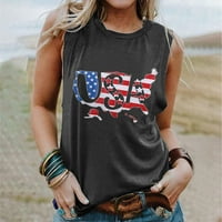 Ženska američka stanja zastava Sjedinjene Američke Države Stars Stripes cvjetni print majica bez rukava