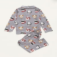 Medvjed novorođenčadi mjeseci mjeseci dječački dječak jesenski odijelo mjeseci novorođenčad dečko casual božićni stil dugih rukava pidžama top + hlače postavljena siva