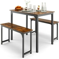 3-komadni stolni sto sa klupama, kuhinjski stol za stolu set Drveni kuhinjski stol i stolice za ograničen