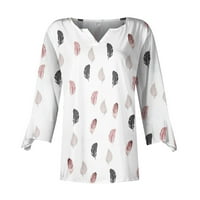Fjofpr Ženska odjeća vrhovi ženskih ljetnih tiskanih majica s rukavima s kratkim bluzama
