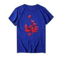 Ženske majice Loop Fit Short rukav srce Grafički casual Comfy Mekana majica za tihe plus veličine vrhova