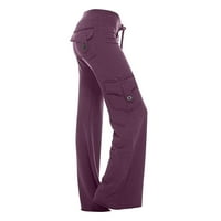 Viadha Womens Radne hlače Trenirajte naslonu Stretch tipka za struk Pocket Yoga teretane Loose hlače