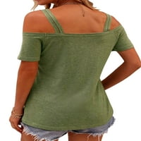 Ženska majica Kratki rukav Ljetni vrhovi Majica Solid Boja Majica Dame Sexy Tunic Bluza Holiday Tee